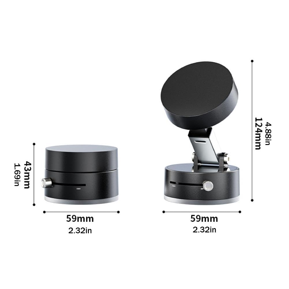 Magnetic Phone Car Holder - Suction Cup & Manual Magnetic Vacuum Adsorption for Strong Grip pink