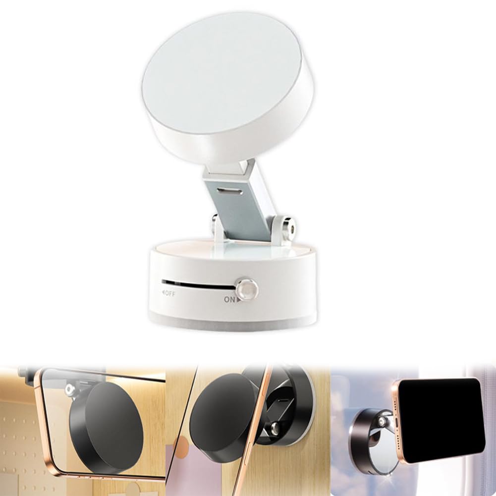 Magnetic Phone Car Holder - Suction Cup & Manual Magnetic Vacuum Adsorption for Strong Grip pink