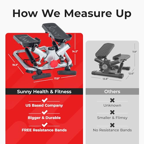 Exercise Low-Impact Stair Step Cardio Equipment with Resistance Bands, Digital Monitor, Up Down Pink - P2000