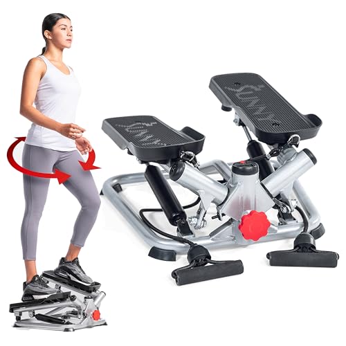 Exercise Low-Impact Stair Step Cardio Equipment with Resistance Bands, Digital Monitor, Up Down Pink - P2000