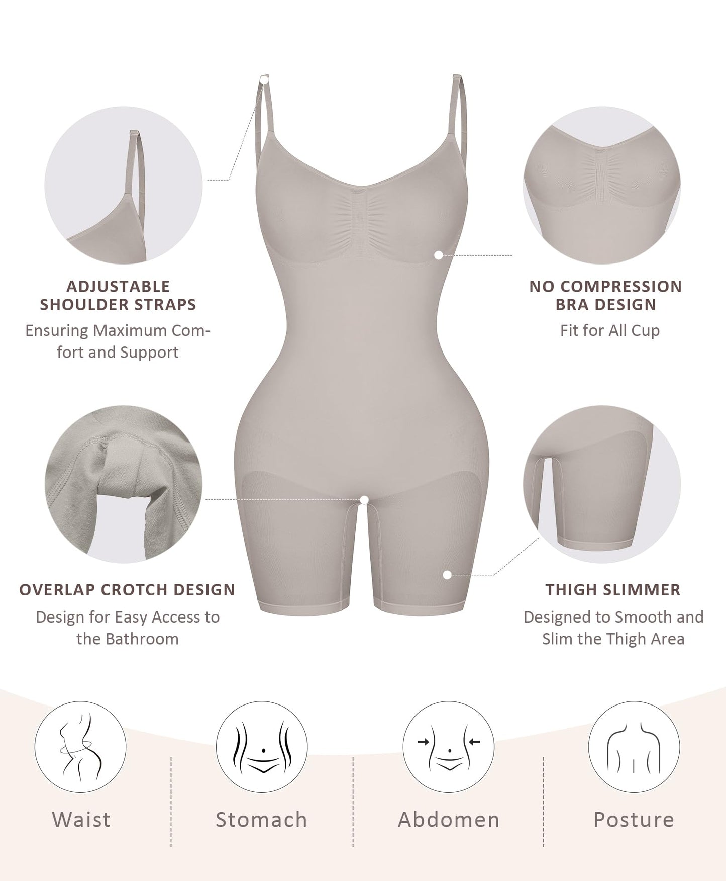 Shapewear Bodysuit for Women Tummy Control Seamless Butt Lifter Thigh Slimmer Body Shaper Rose Red M/L