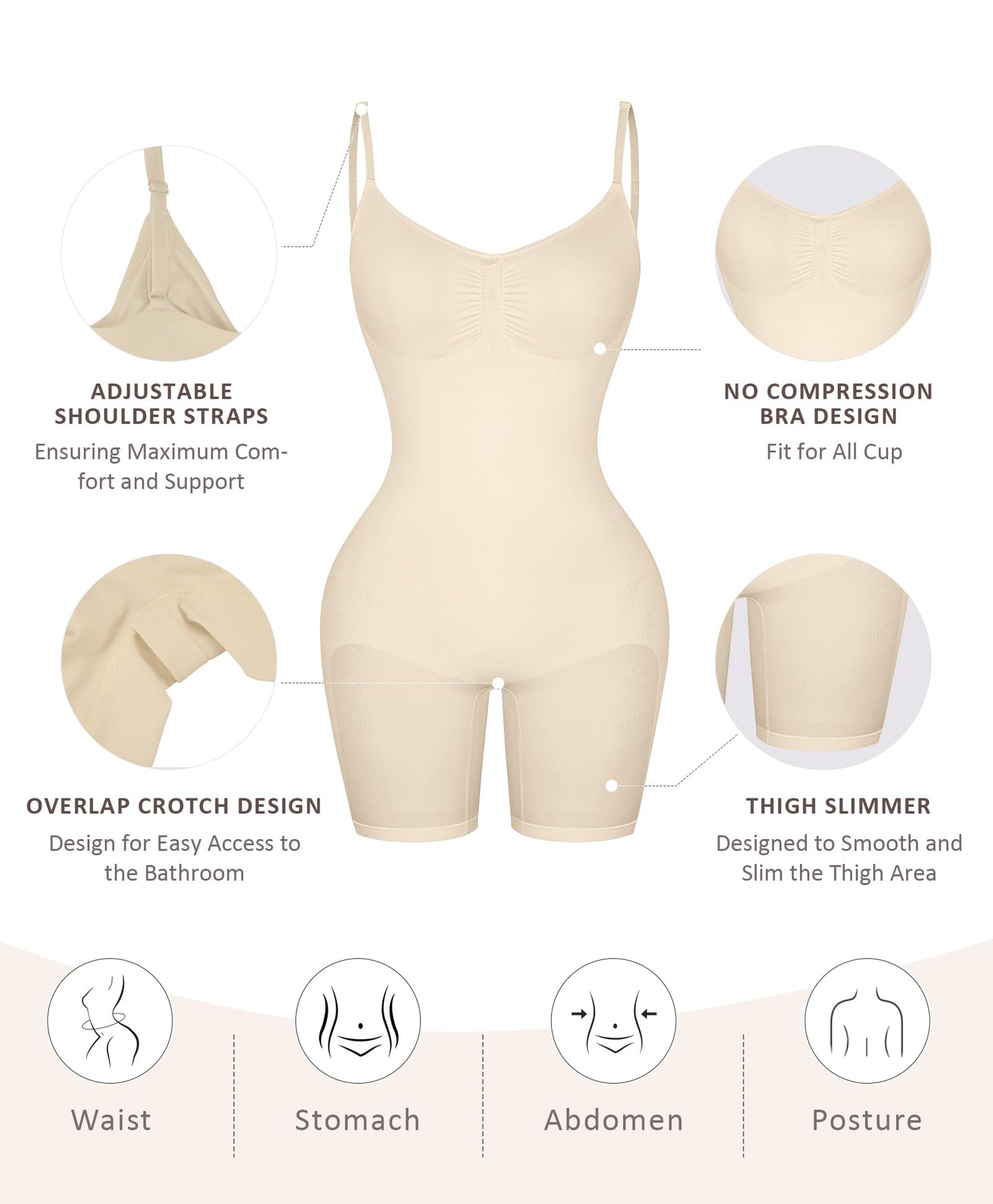 Shapewear Bodysuit for Women Tummy Control Seamless Butt Lifter Thigh Slimmer Body Shaper Rose Red M/L