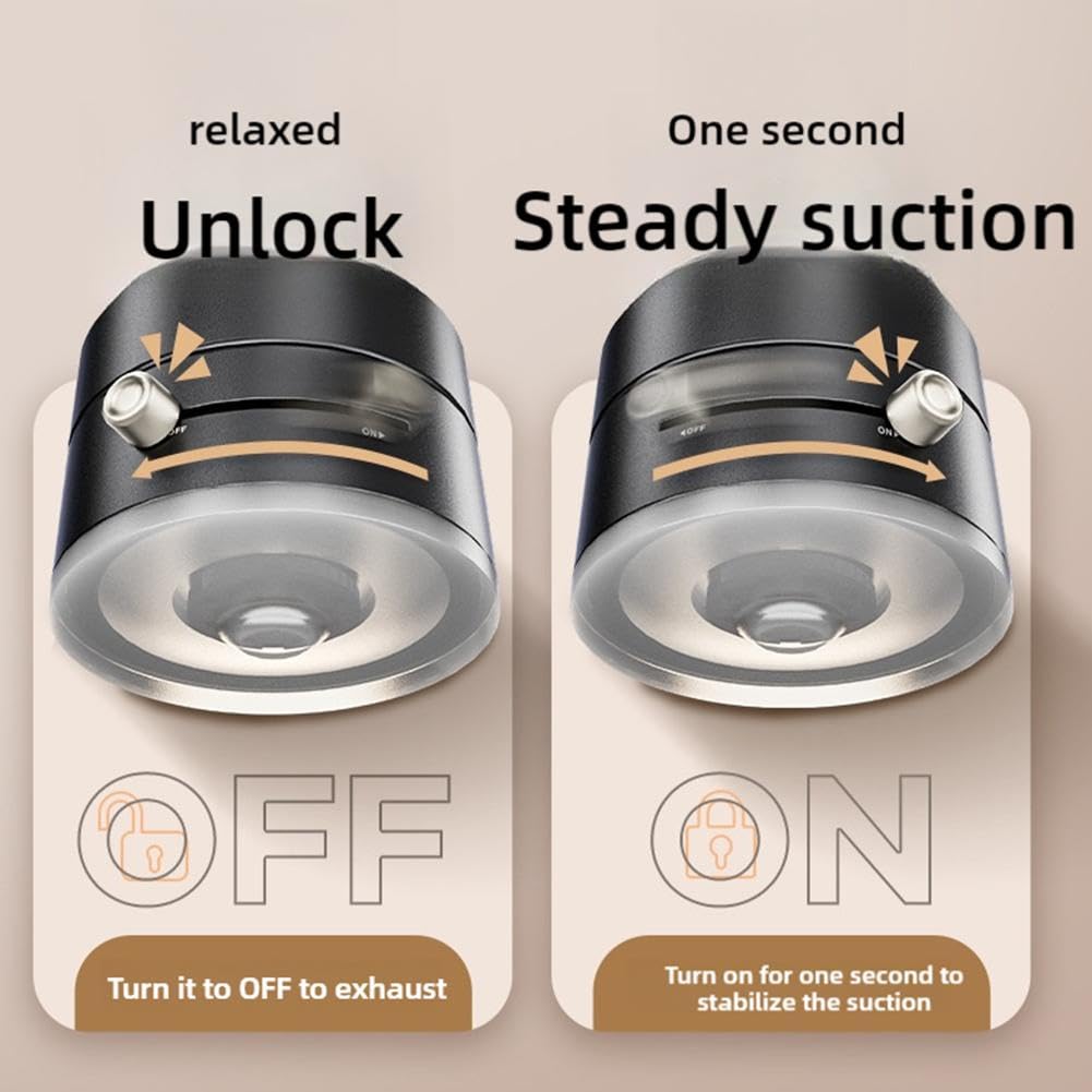 Magnetic Phone Car Holder - Suction Cup & Manual Magnetic Vacuum Adsorption for Strong Grip pink