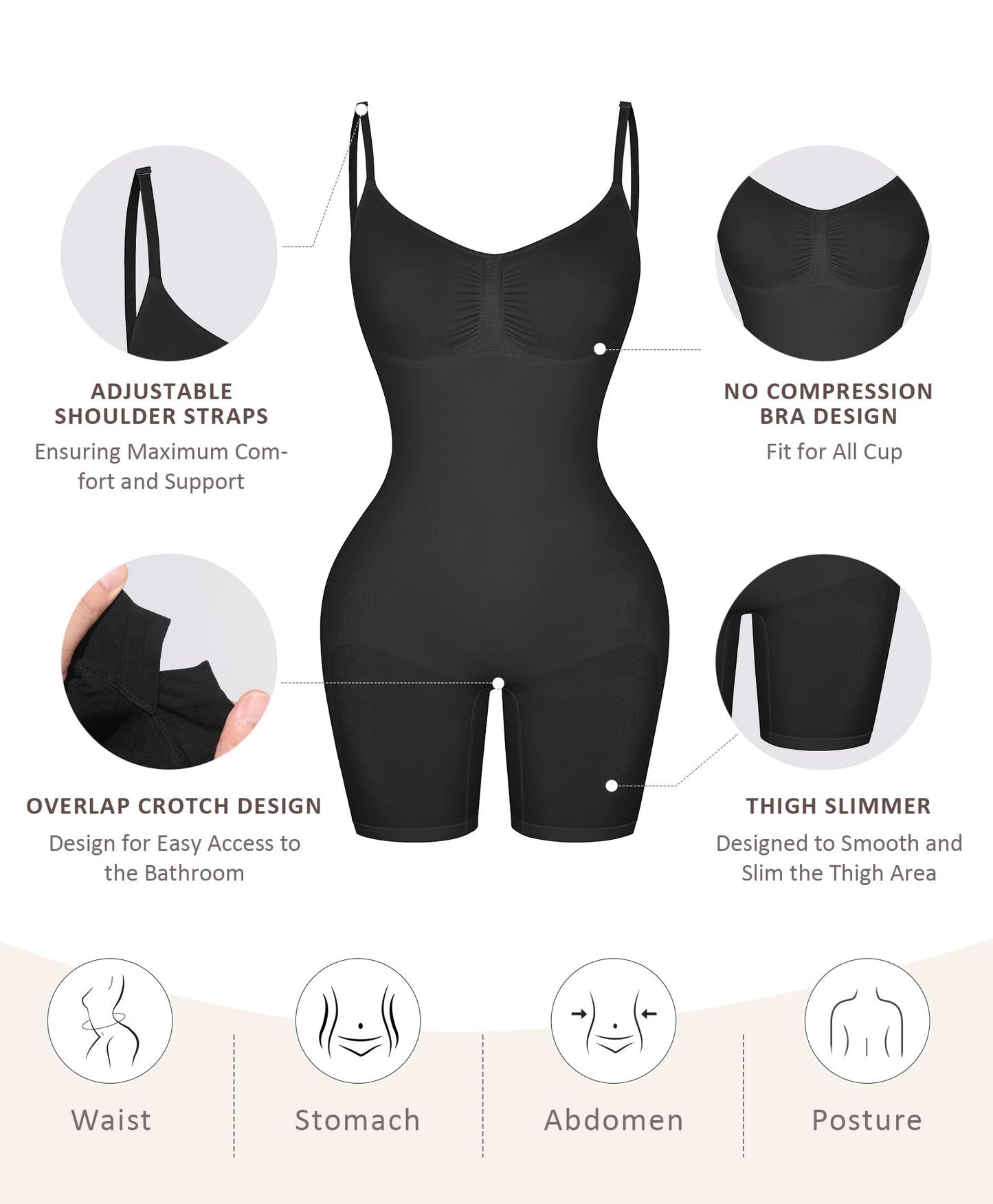 Shapewear Bodysuit for Women Tummy Control Seamless Butt Lifter Thigh Slimmer Body Shaper Rose Red M/L