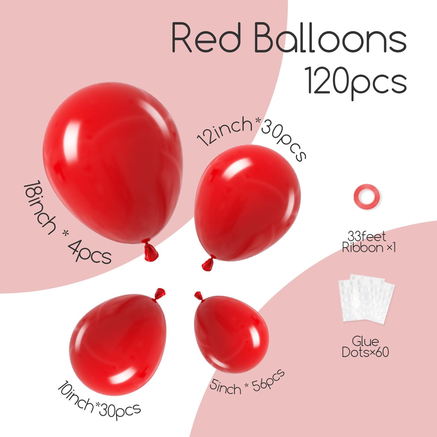 120pcs Hot Pink Balloon Arch Kit, 18 12 10 5 inch Hot Pink Latex Balloons Different Sizes Hot Pink Balloon Garland for Engagement Bridal Bachelorette Tropical Birthday Party Decorations