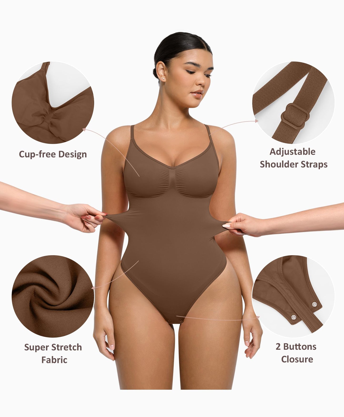 Shapewear Tummy Control Bodysuits for Women Seamless Body Sculpting Shaper Thong Body Shaper XS-S