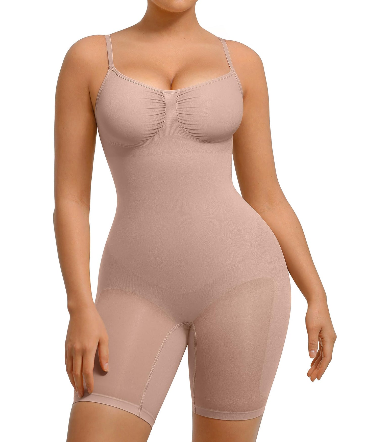 Shapewear Bodysuit for Women Tummy Control Seamless Butt Lifter Thigh Slimmer Body Shaper Rose Red M/L