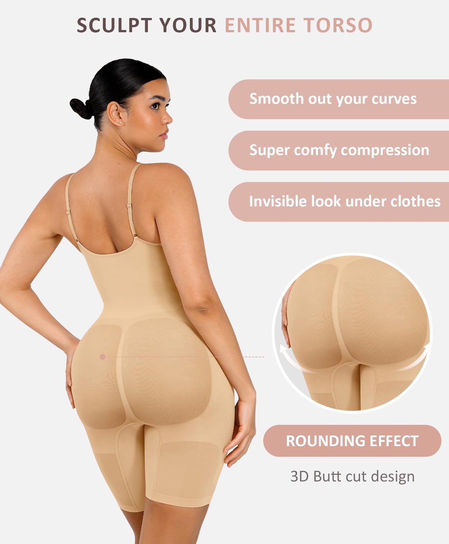 Shapewear Bodysuit for Women Tummy Control Seamless Butt Lifter Thigh Slimmer Body Shaper Rose Red M/L