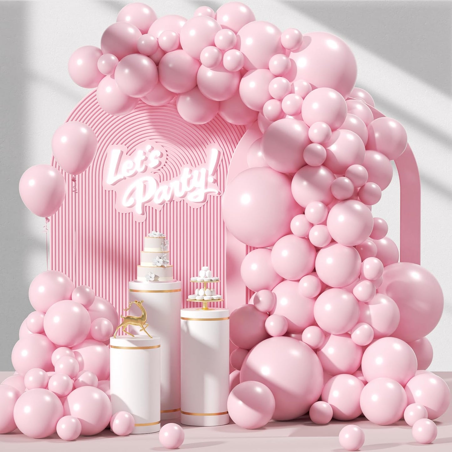120pcs Hot Pink Balloon Arch Kit, 18 12 10 5 inch Hot Pink Latex Balloons Different Sizes Hot Pink Balloon Garland for Engagement Bridal Bachelorette Tropical Birthday Party Decorations