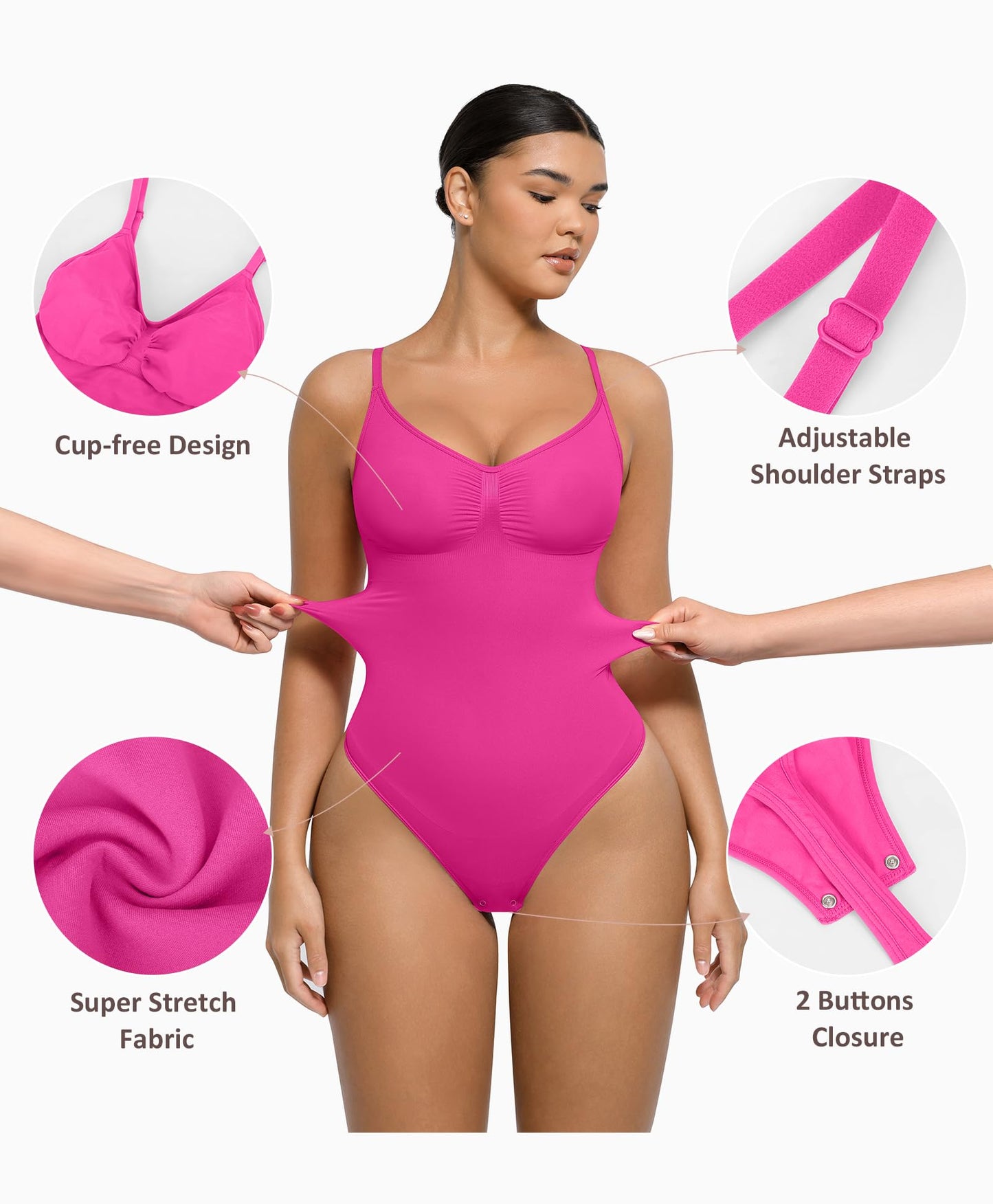 Shapewear Tummy Control Bodysuits for Women Seamless Body Sculpting Shaper Thong Body Shaper XS-S