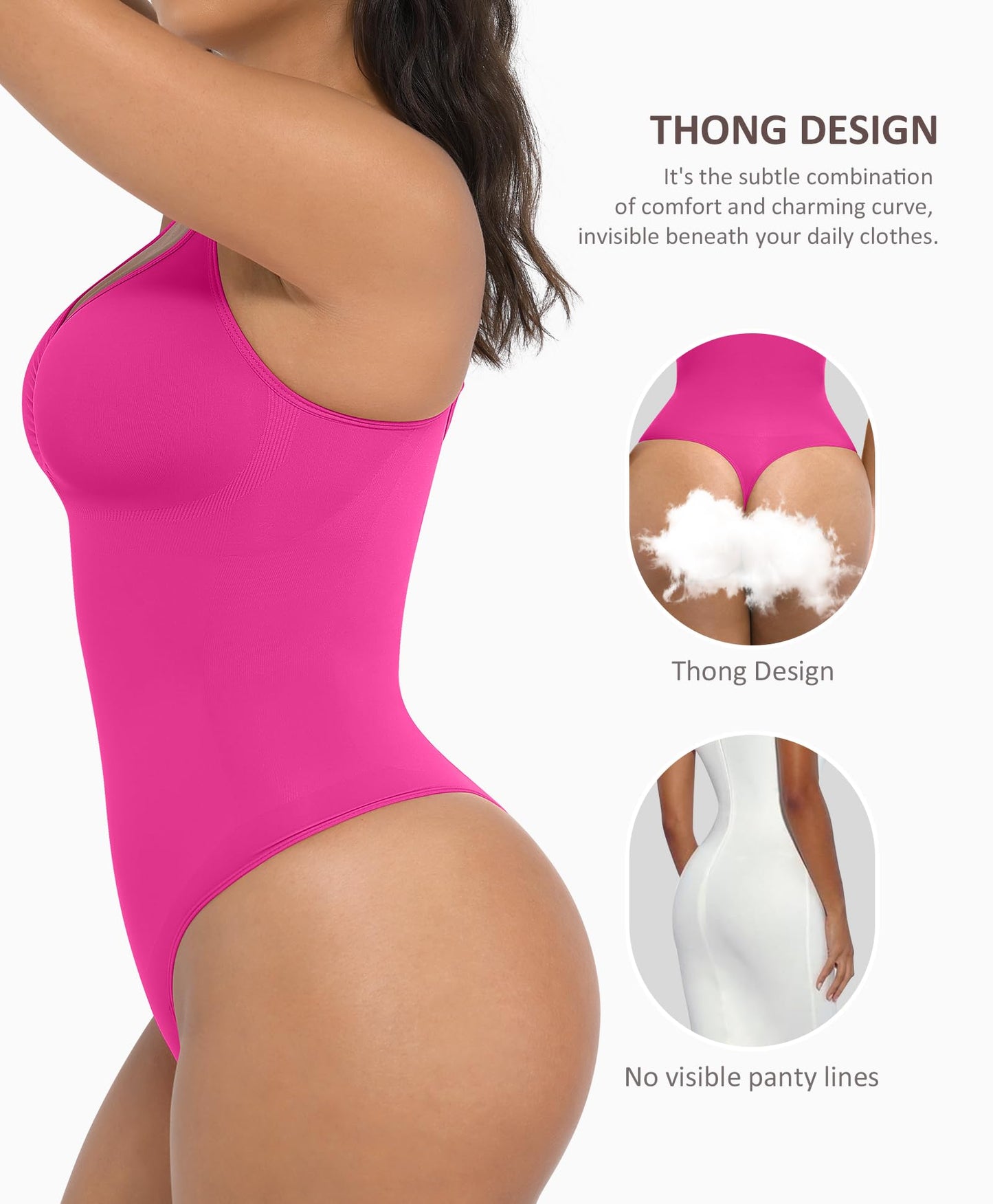 Shapewear Tummy Control Bodysuits for Women Seamless Body Sculpting Shaper Thong Body Shaper XS-S