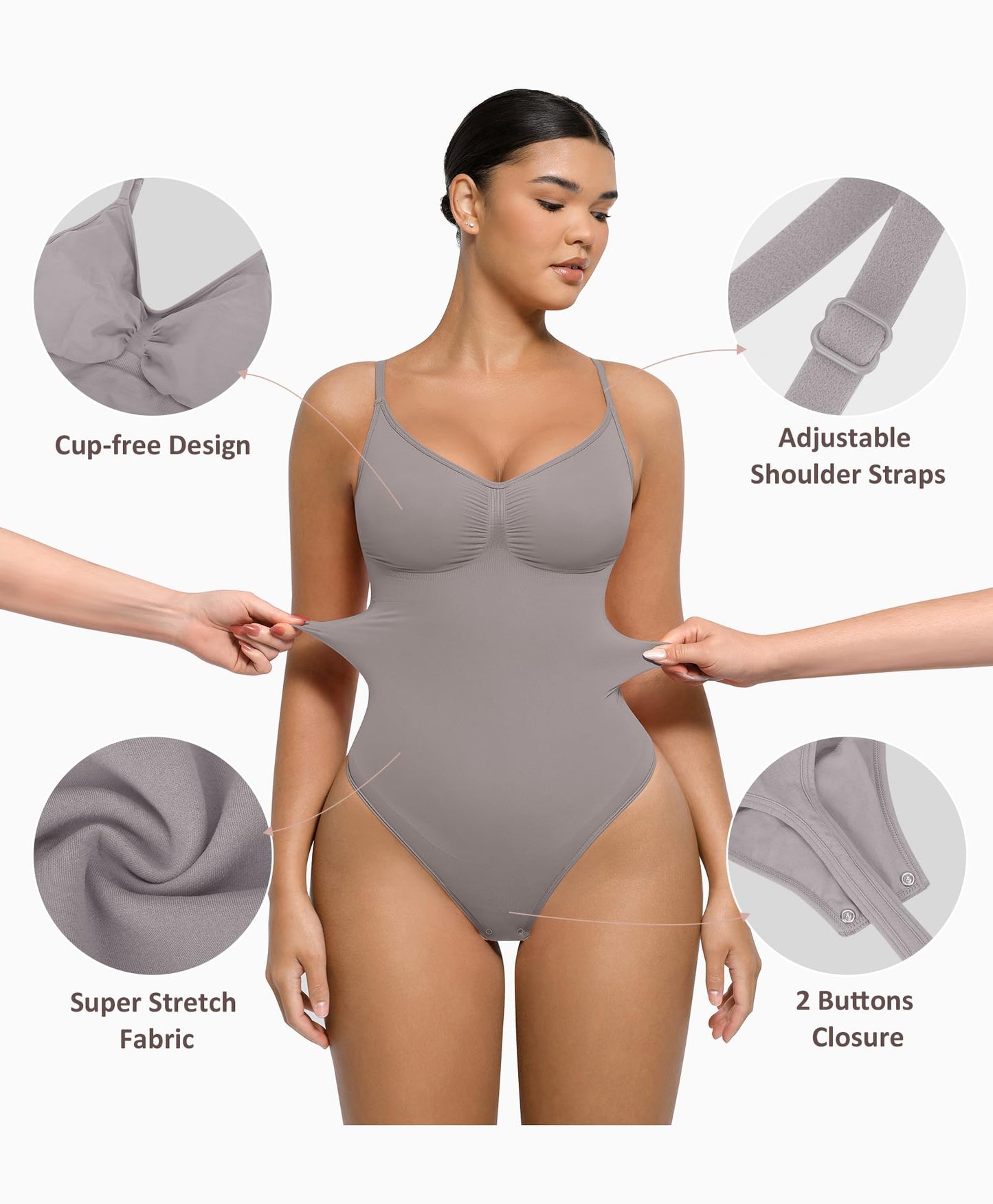 Shapewear Tummy Control Bodysuits for Women Seamless Body Sculpting Shaper Thong Body Shaper XS-S