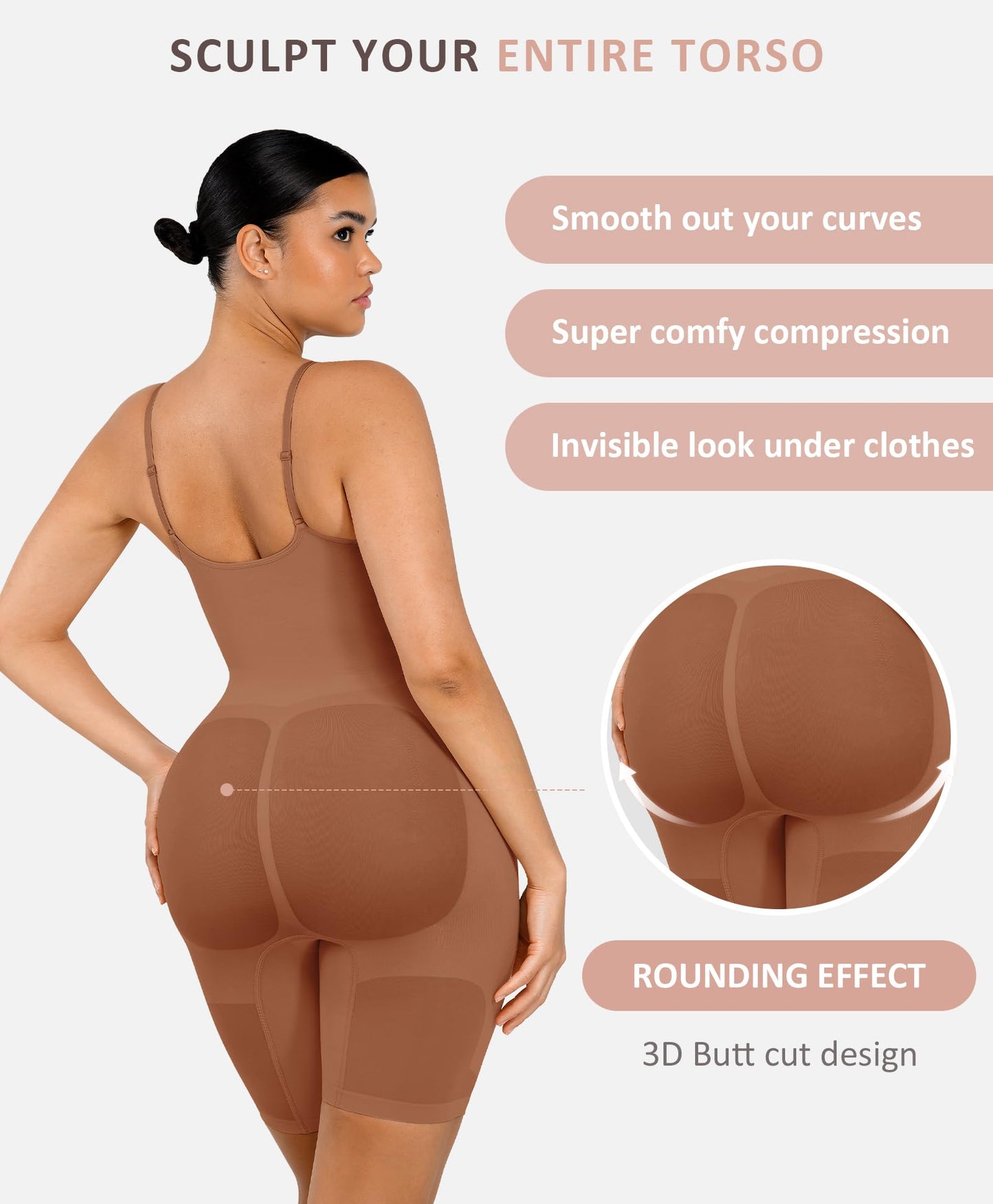 Shapewear Bodysuit for Women Tummy Control Seamless Butt Lifter Thigh Slimmer Body Shaper Rose Red M/L