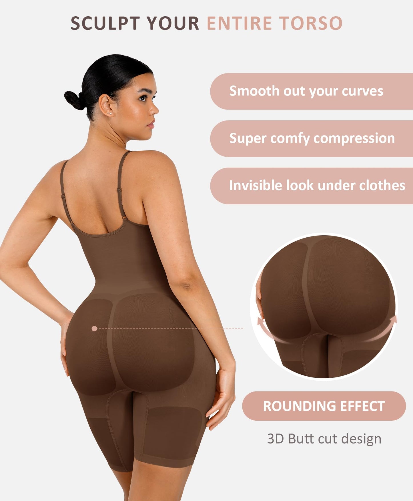 Shapewear Bodysuit for Women Tummy Control Seamless Butt Lifter Thigh Slimmer Body Shaper Rose Red M/L