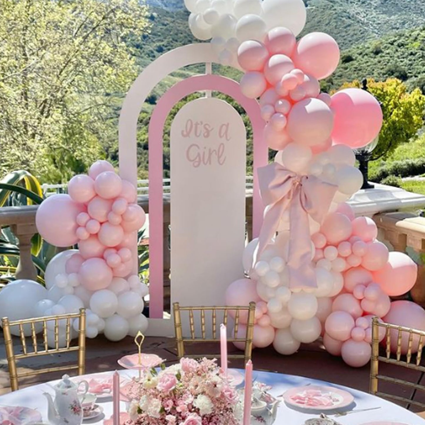 120pcs Hot Pink Balloon Arch Kit, 18 12 10 5 inch Hot Pink Latex Balloons Different Sizes Hot Pink Balloon Garland for Engagement Bridal Bachelorette Tropical Birthday Party Decorations