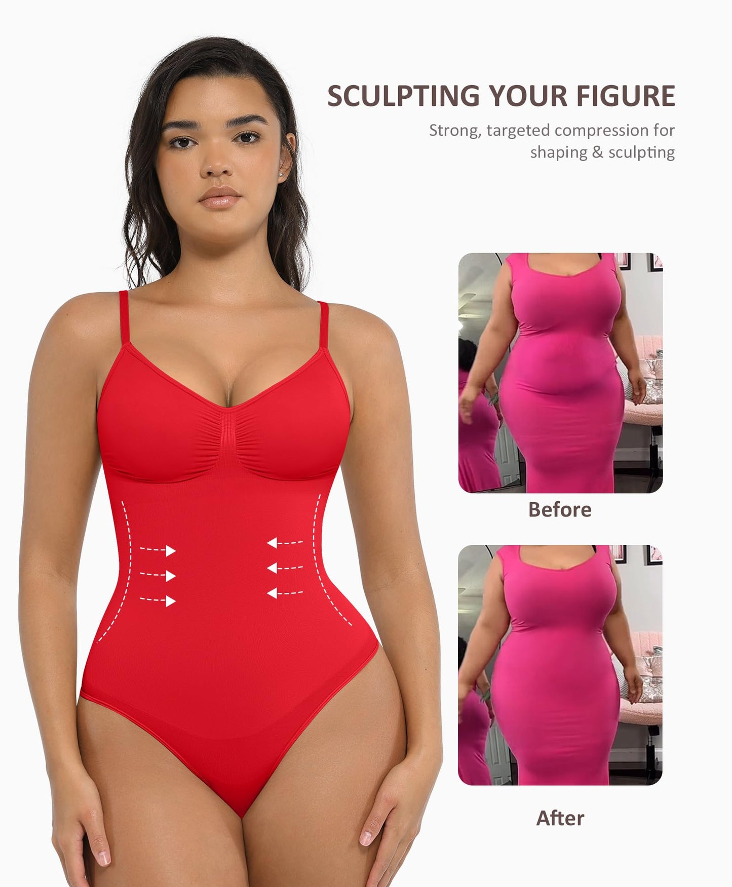 Shapewear Tummy Control Bodysuits for Women Seamless Body Sculpting Shaper Thong Body Shaper XS-S