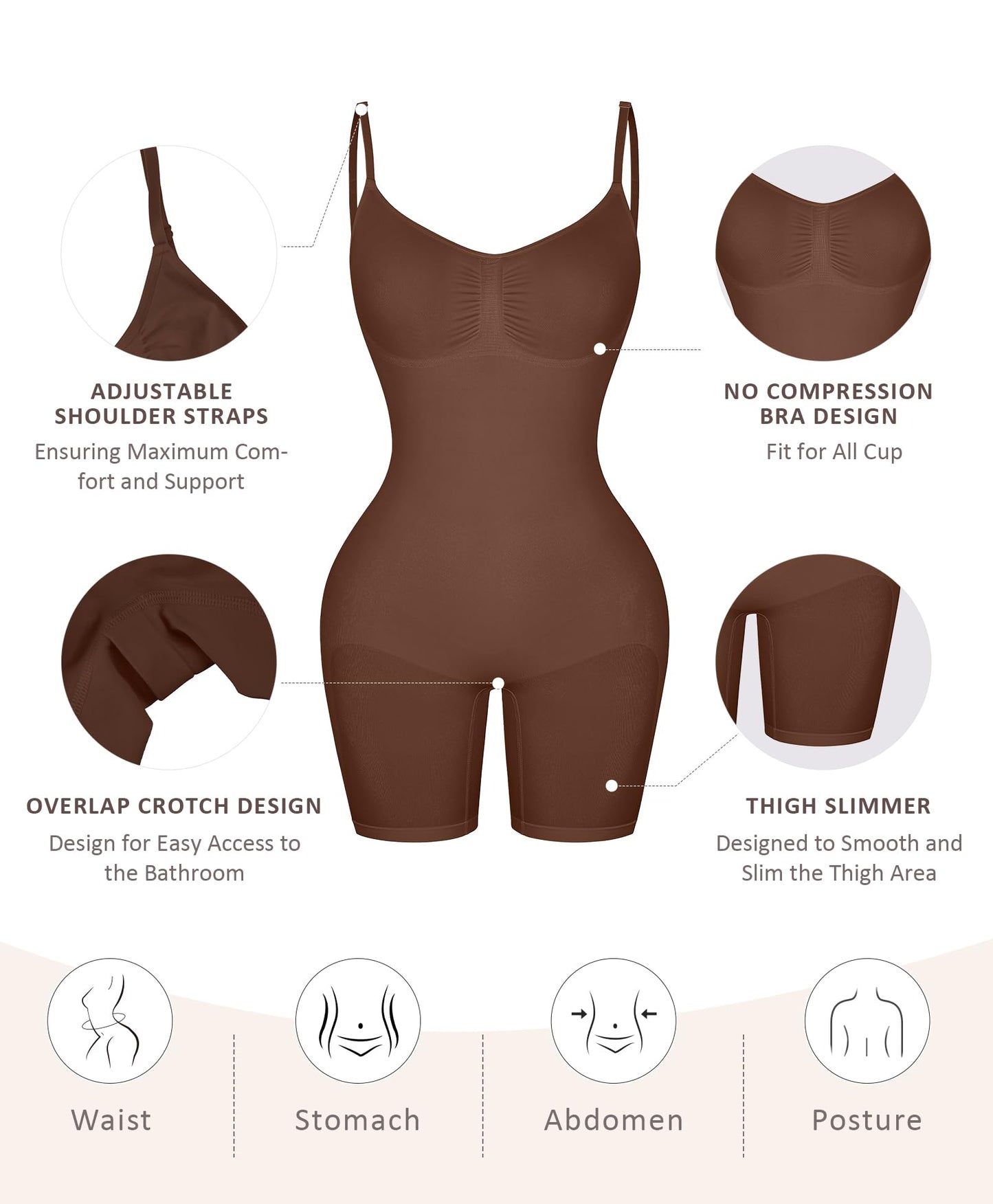 Shapewear Bodysuit for Women Tummy Control Seamless Butt Lifter Thigh Slimmer Body Shaper Rose Red M/L