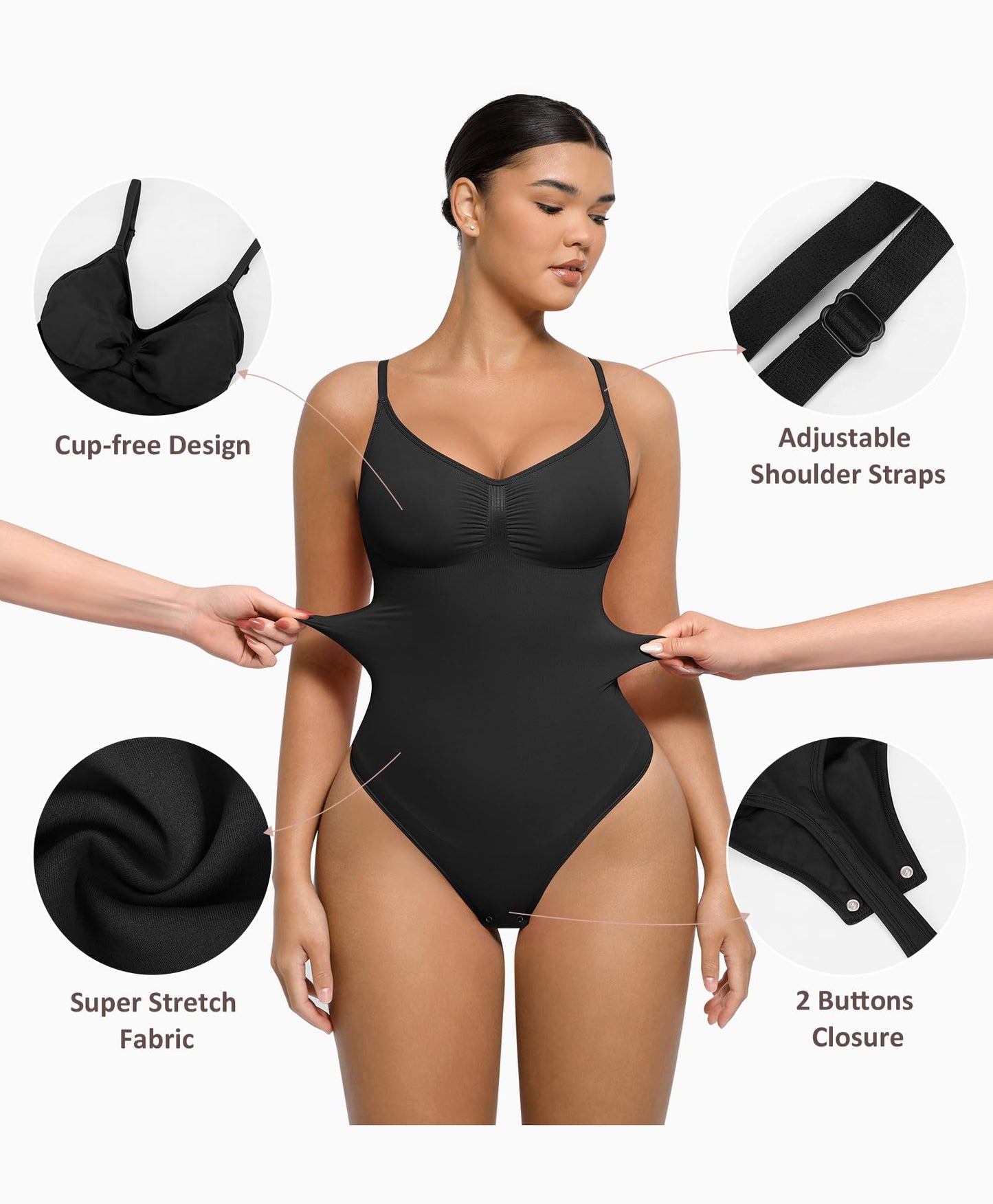 Shapewear Tummy Control Bodysuits for Women Seamless Body Sculpting Shaper Thong Body Shaper XS-S