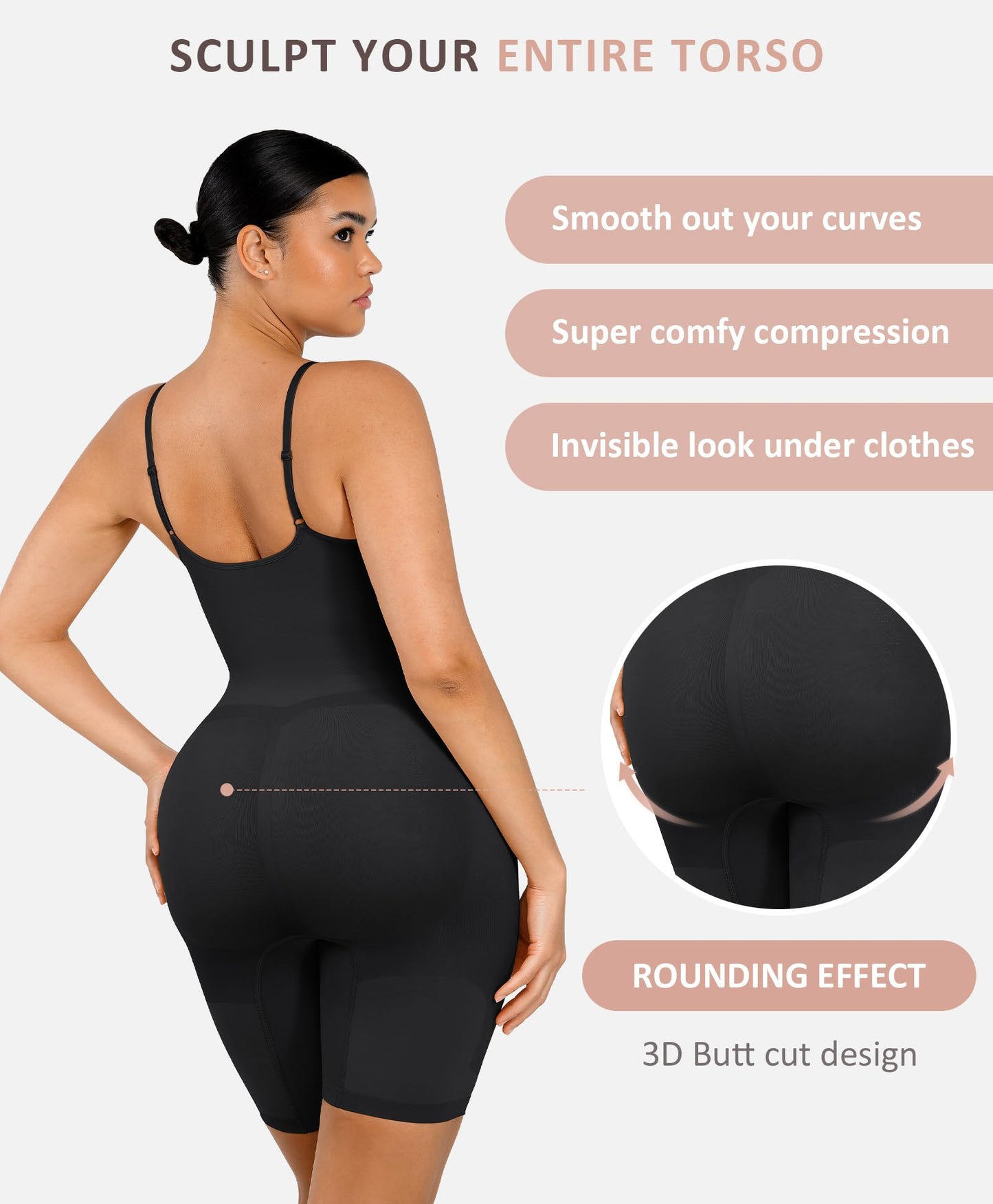 Shapewear Bodysuit for Women Tummy Control Seamless Butt Lifter Thigh Slimmer Body Shaper Rose Red M/L
