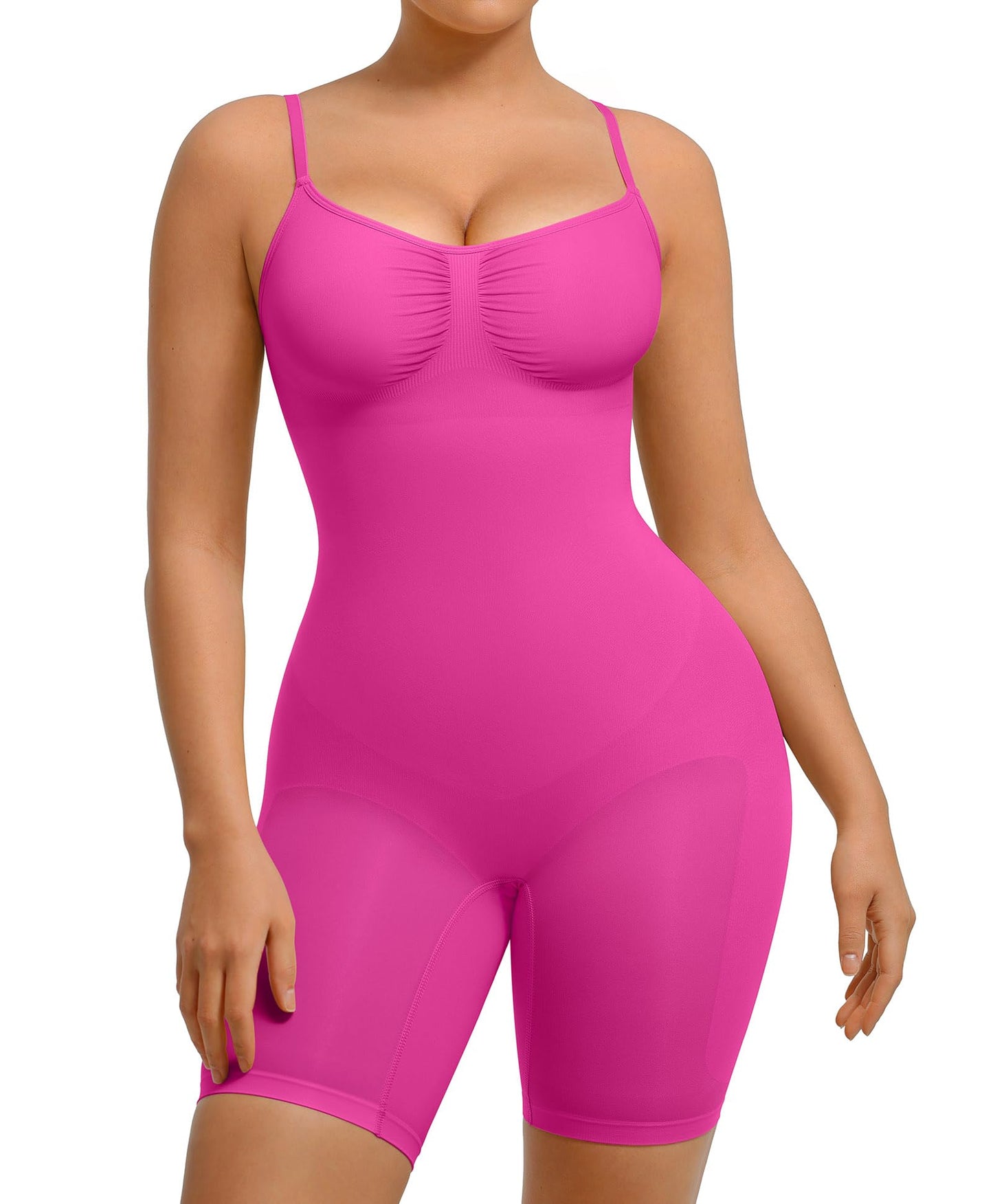Shapewear Bodysuit for Women Tummy Control Seamless Butt Lifter Thigh Slimmer Body Shaper Rose Red M/L