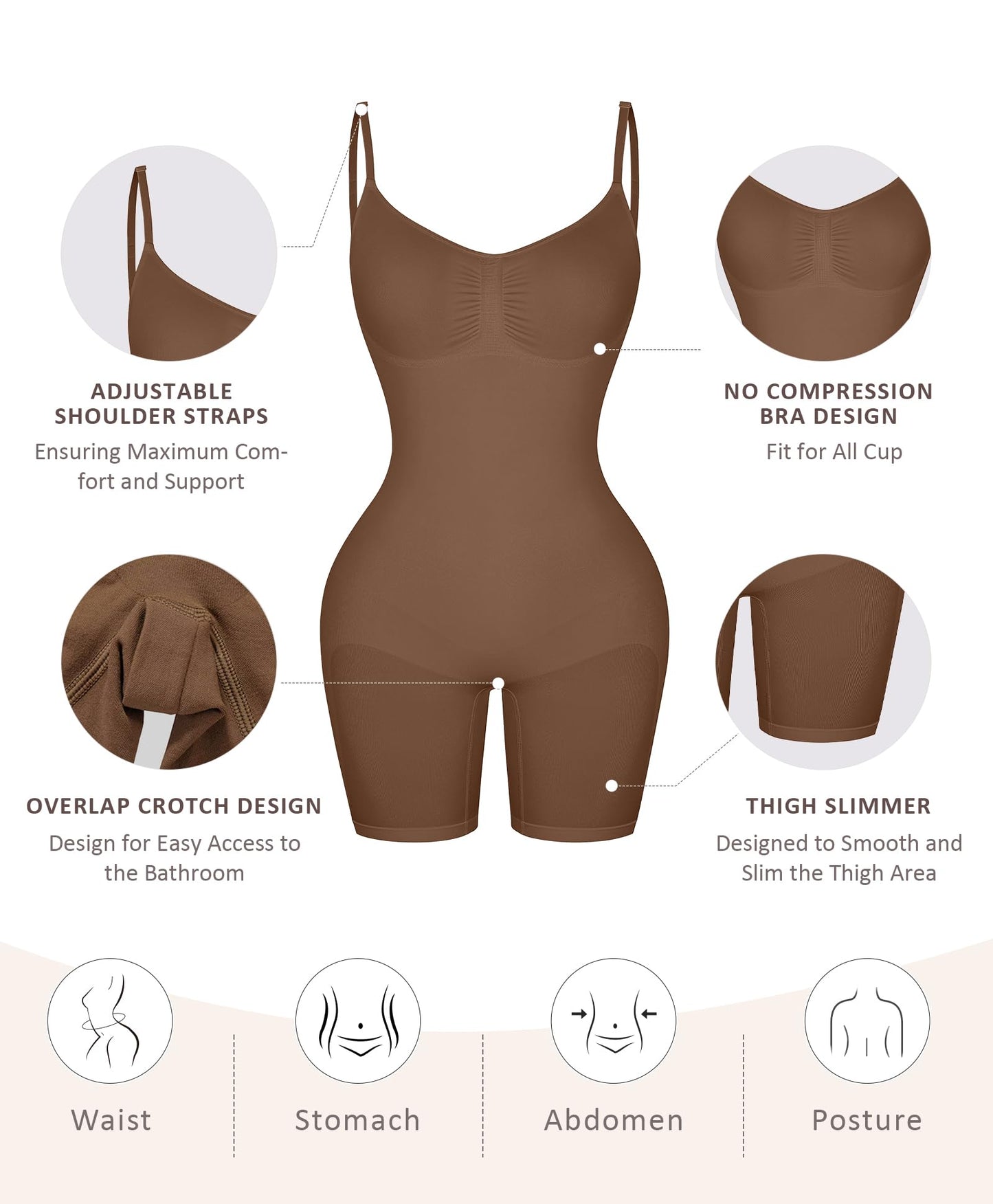Shapewear Bodysuit for Women Tummy Control Seamless Butt Lifter Thigh Slimmer Body Shaper Rose Red M/L