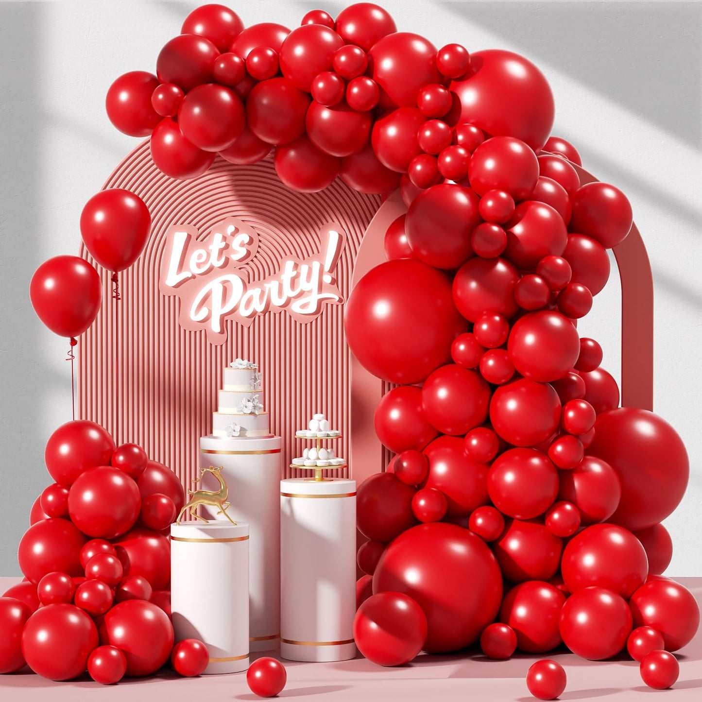 120pcs Hot Pink Balloon Arch Kit, 18 12 10 5 inch Hot Pink Latex Balloons Different Sizes Hot Pink Balloon Garland for Engagement Bridal Bachelorette Tropical Birthday Party Decorations