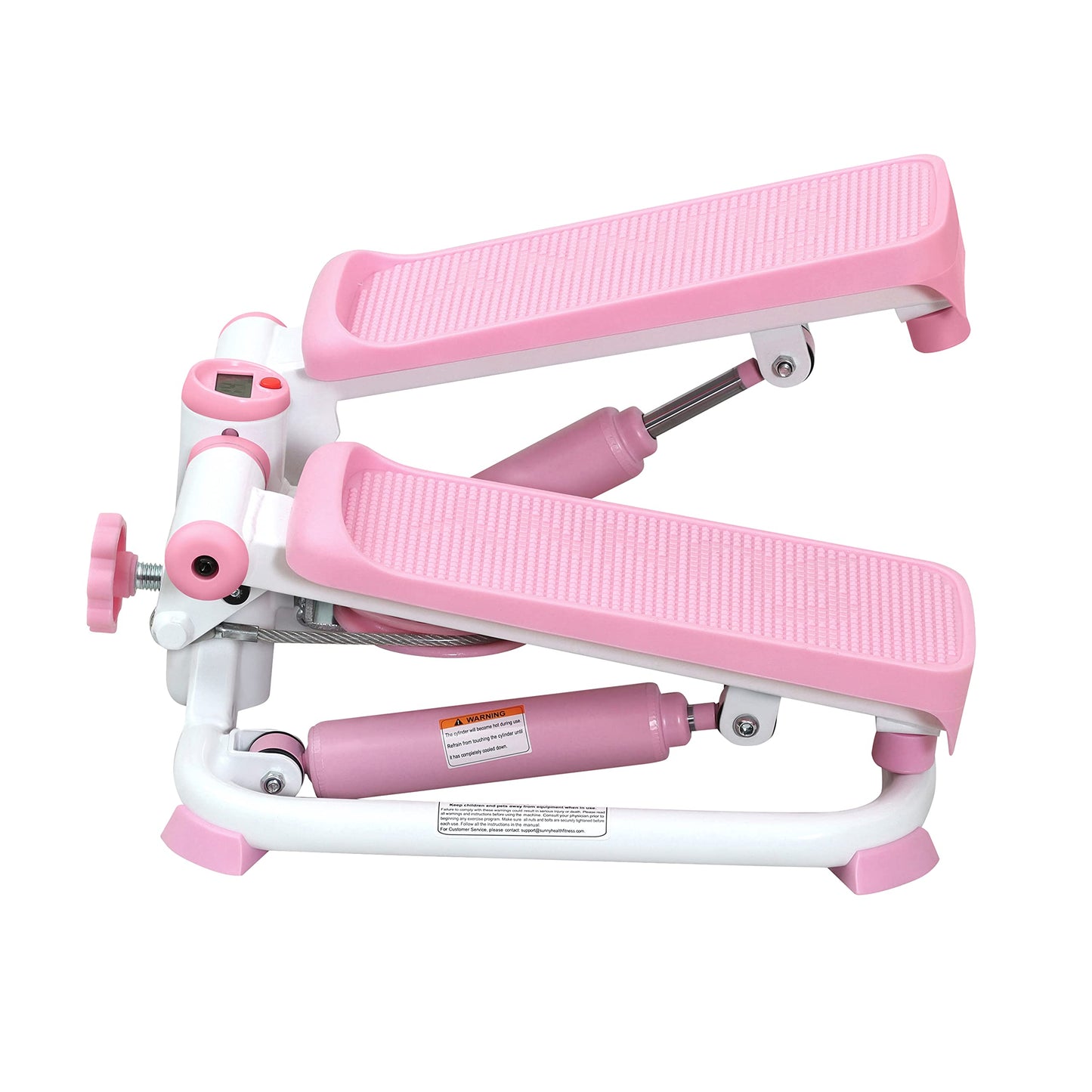 Exercise Low-Impact Stair Step Cardio Equipment with Resistance Bands, Digital Monitor, Up Down Pink - P2000