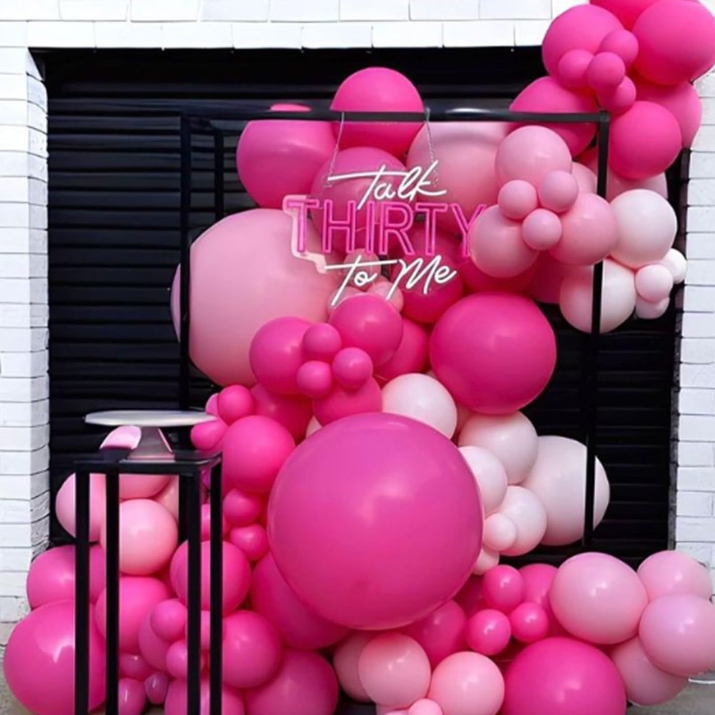 120pcs Hot Pink Balloon Arch Kit, 18 12 10 5 inch Hot Pink Latex Balloons Different Sizes Hot Pink Balloon Garland for Engagement Bridal Bachelorette Tropical Birthday Party Decorations