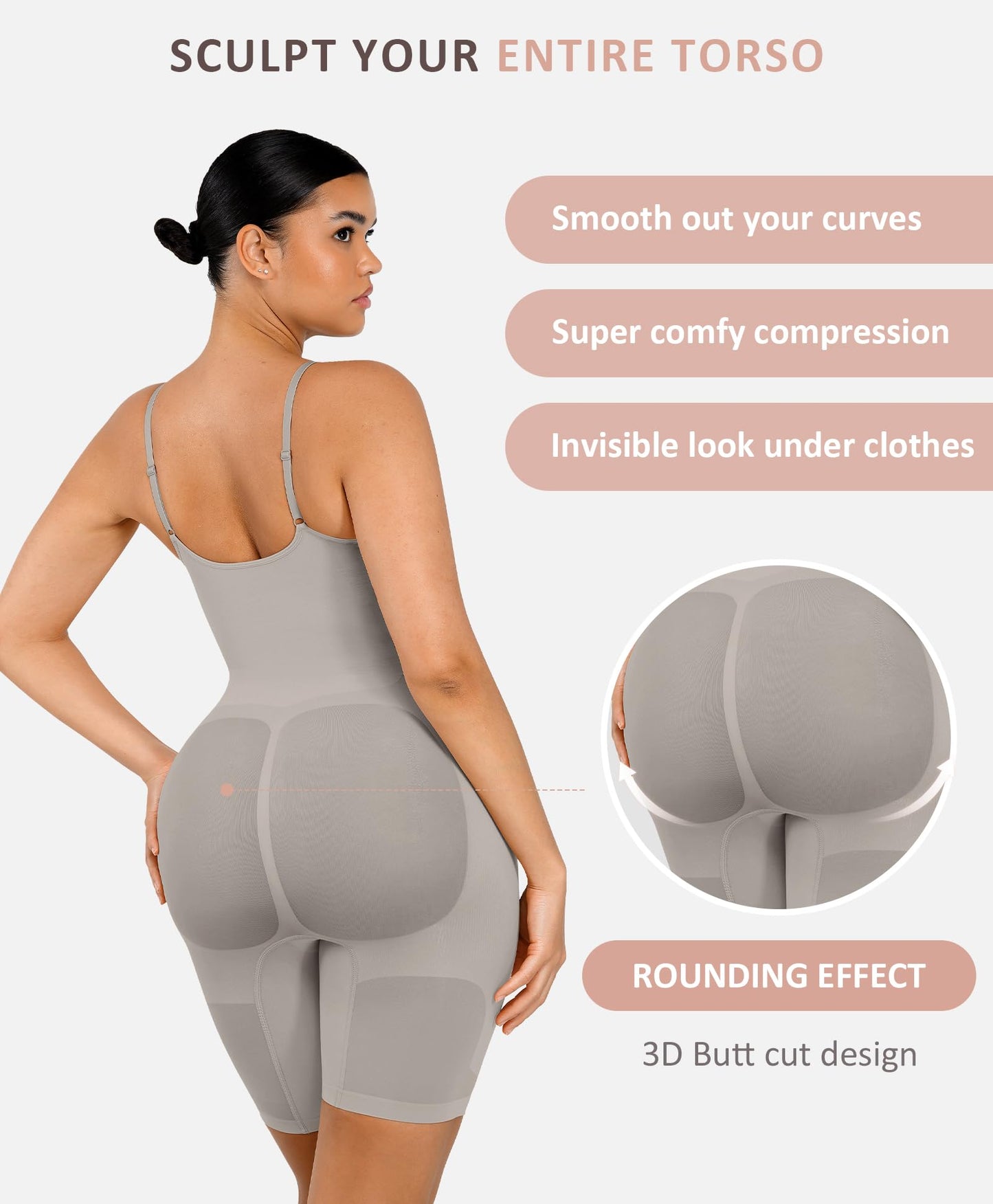 Shapewear Bodysuit for Women Tummy Control Seamless Butt Lifter Thigh Slimmer Body Shaper Rose Red M/L