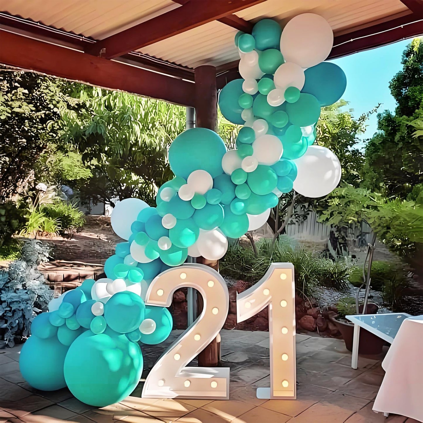 120pcs Hot Pink Balloon Arch Kit, 18 12 10 5 inch Hot Pink Latex Balloons Different Sizes Hot Pink Balloon Garland for Engagement Bridal Bachelorette Tropical Birthday Party Decorations