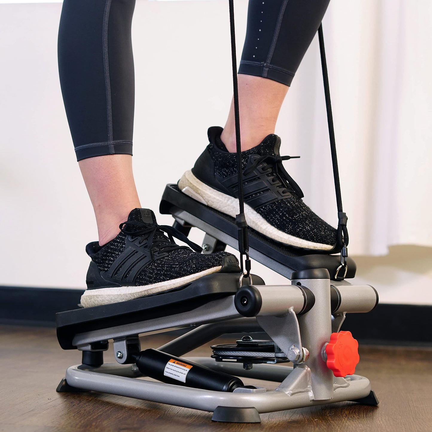 Exercise Low-Impact Stair Step Cardio Equipment with Resistance Bands, Digital Monitor, Up Down Pink - P2000