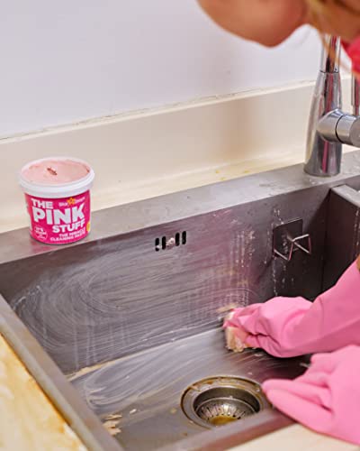 The Pink Stuff Miracle Cleaning Paste & SQeeZY Scrubber Sponge Bundle – All-Purpose, Non-Scratch Cleaner for Kitchens, Bathrooms, Walls, Floors, Pots, Grout, and More