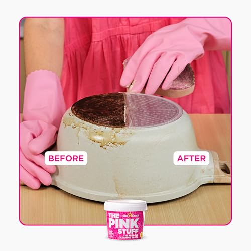 The Pink Stuff Miracle Cleaning Paste & SQeeZY Scrubber Sponge Bundle – All-Purpose, Non-Scratch Cleaner for Kitchens, Bathrooms, Walls, Floors, Pots, Grout, and More