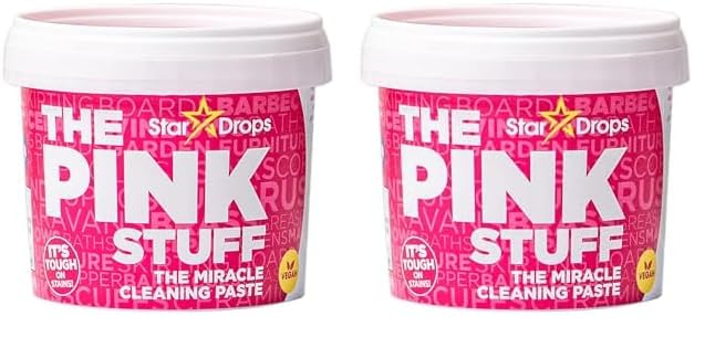 The Pink Stuff Miracle Cleaning Paste & SQeeZY Scrubber Sponge Bundle – All-Purpose, Non-Scratch Cleaner for Kitchens, Bathrooms, Walls, Floors, Pots, Grout, and More