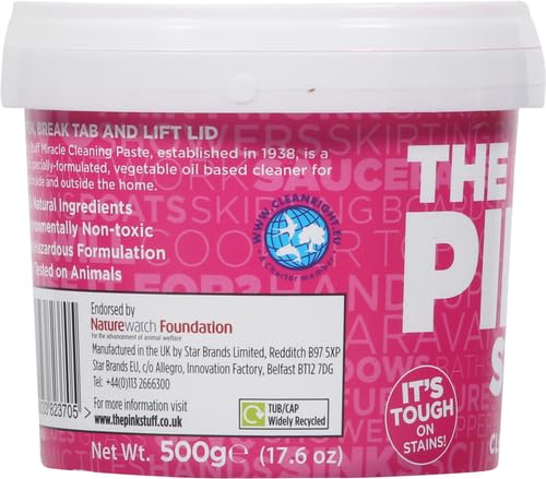 The Pink Stuff Miracle Cleaning Paste & SQeeZY Scrubber Sponge Bundle – All-Purpose, Non-Scratch Cleaner for Kitchens, Bathrooms, Walls, Floors, Pots, Grout, and More