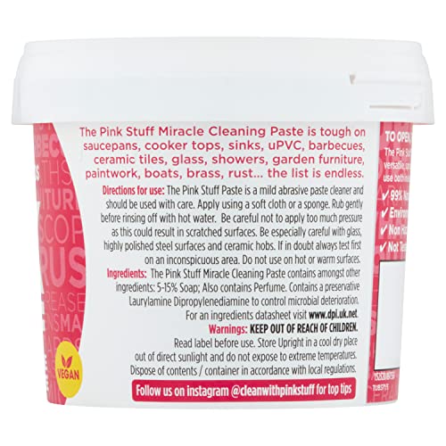 The Pink Stuff Miracle Cleaning Paste & SQeeZY Scrubber Sponge Bundle – All-Purpose, Non-Scratch Cleaner for Kitchens, Bathrooms, Walls, Floors, Pots, Grout, and More