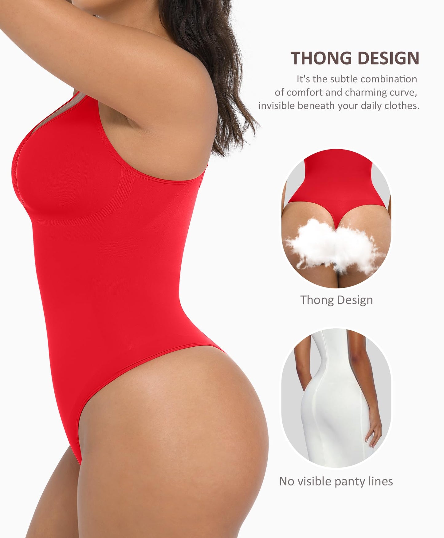 Shapewear Tummy Control Bodysuits for Women Seamless Body Sculpting Shaper Thong Body Shaper XS-S
