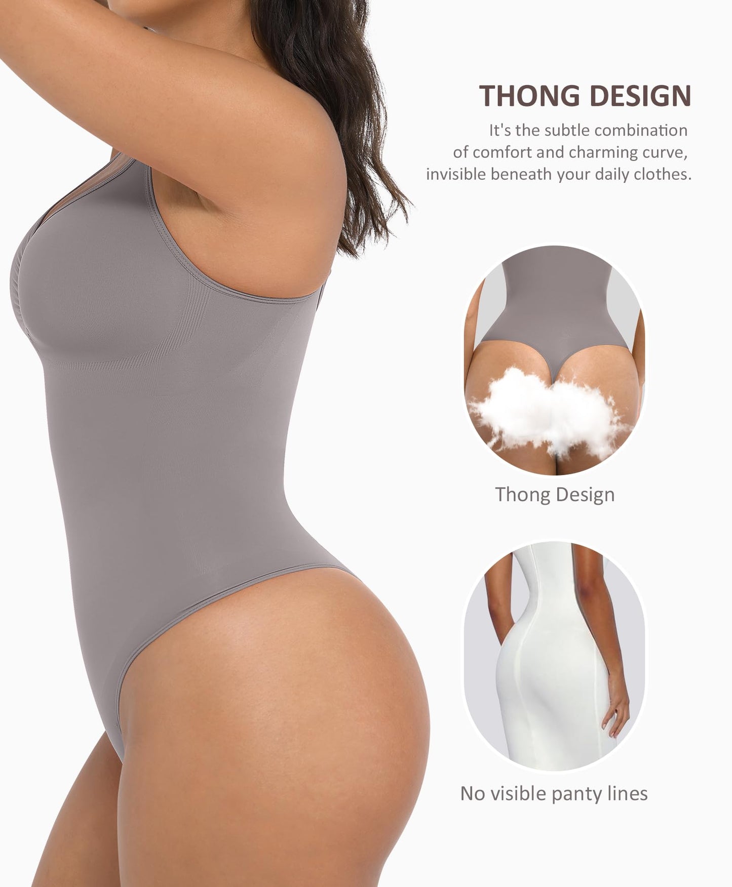 Shapewear Tummy Control Bodysuits for Women Seamless Body Sculpting Shaper Thong Body Shaper XS-S