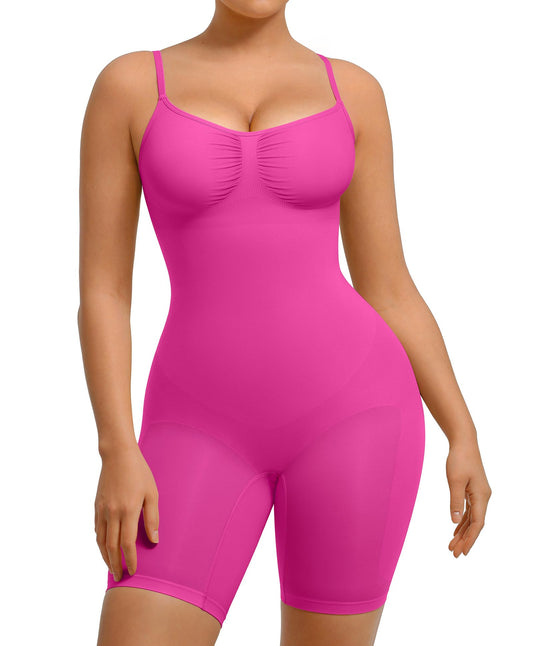 Shapewear Bodysuit for Women Tummy Control Seamless Butt Lifter Thigh Slimmer Body Shaper Rose Red M/L