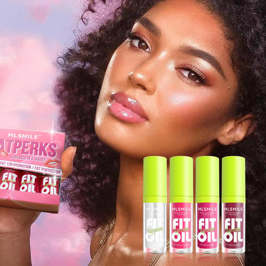 4pcs Lip Gloss Oil Set, Hydrating Lip Glow Oil Lip Gloss, Lipgloss Lipoil Set for Women Girls Teens, Tinted Plumping Lip Gloss Packs, Fat Lip Oil Lip Balm for Dry Lips Nourishing
