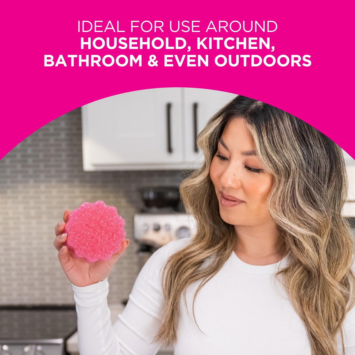 The Pink Stuff Miracle Cleaning Paste & SQeeZY Scrubber Sponge Bundle – All-Purpose, Non-Scratch Cleaner for Kitchens, Bathrooms, Walls, Floors, Pots, Grout, and More